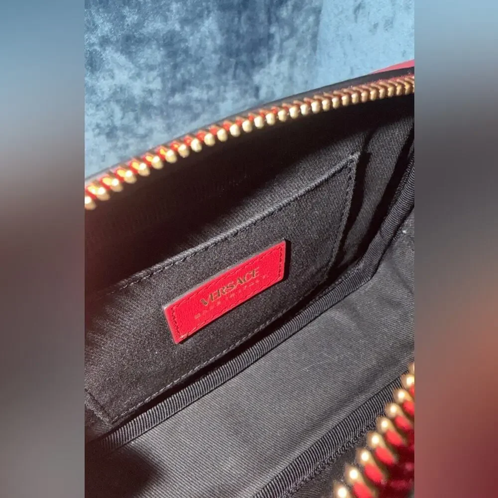 Versace Red Medusa Quilted Leather Crossbody Camera Bag/belt bag